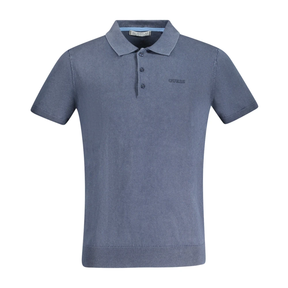 Guess Blauw Heren Polo Shirt met Logo Blue Heren
