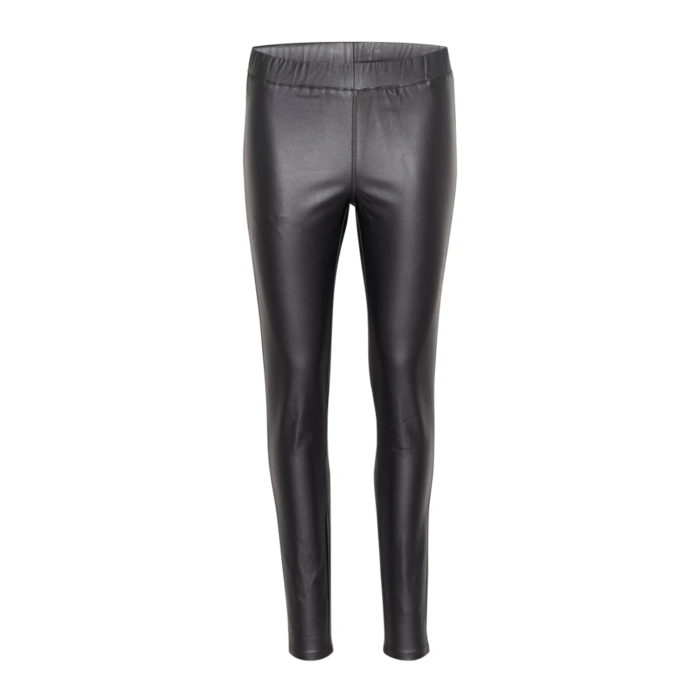 Kaffe Black Leggings, Female, Xs, Ada Coated Jeggings