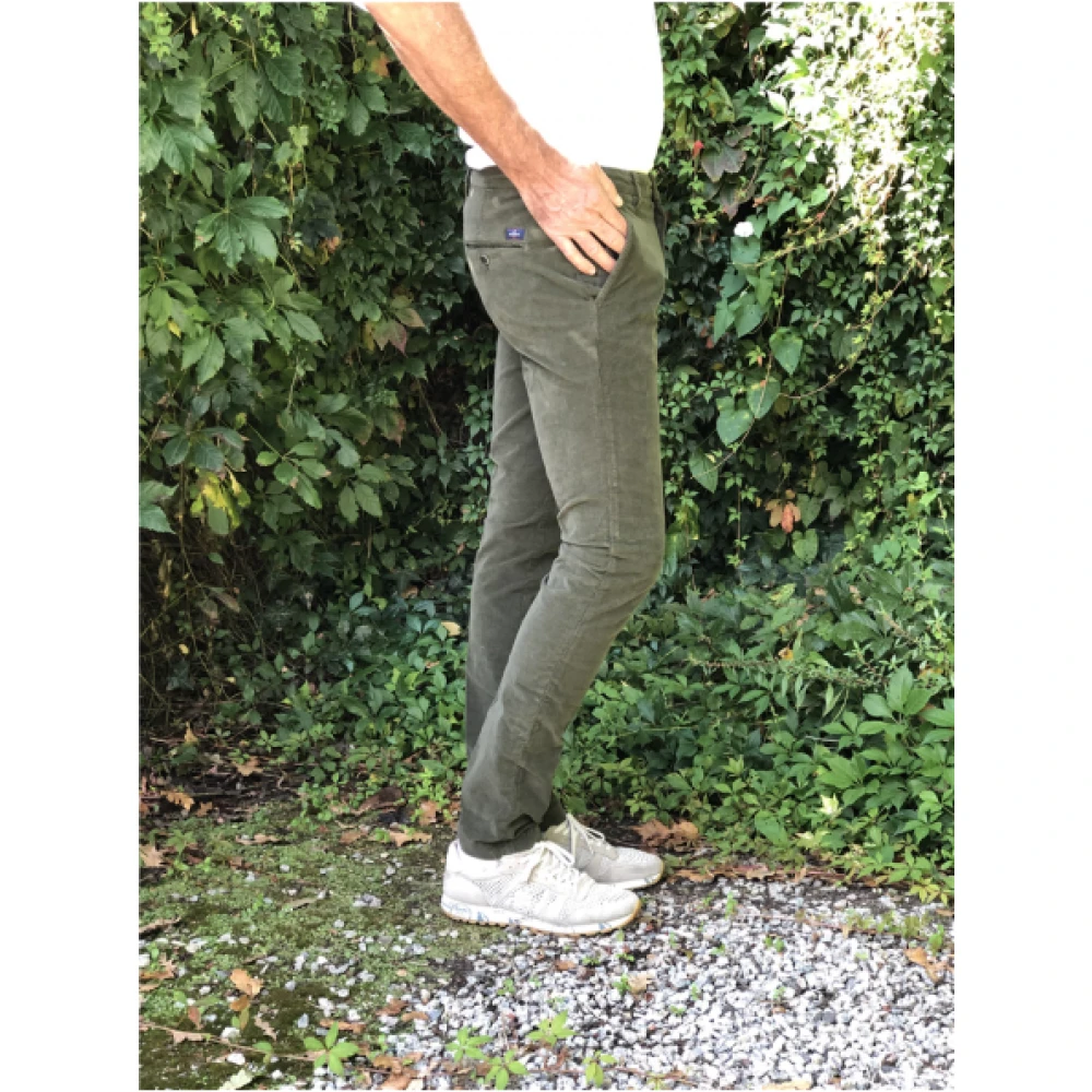 Mason's Slim Fit Corduroy Chino Broek Green Heren