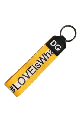 Multicolor Logo Polyester Brass Holder Keychain
