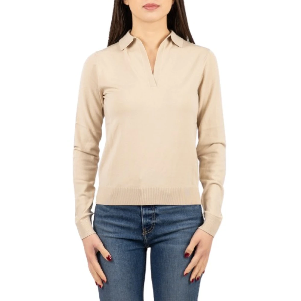 Weekend Max Mara Mujer Beige - Jersey De Pico Palanca - Knitwear - L
