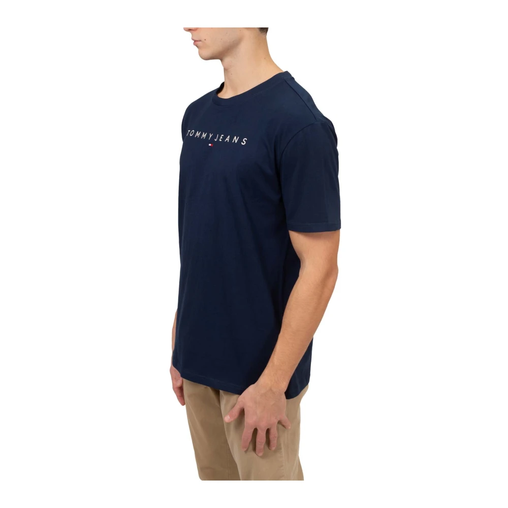Tommy Jeans Lineair Logo Regular Fit T-Shirt Blue Heren