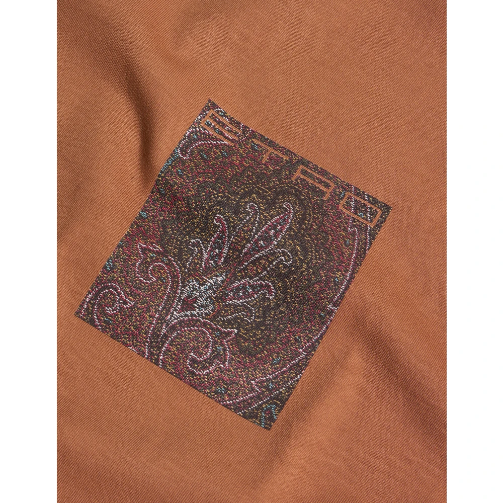 ETRO Oranje Paisley Print T-shirt Orange Heren