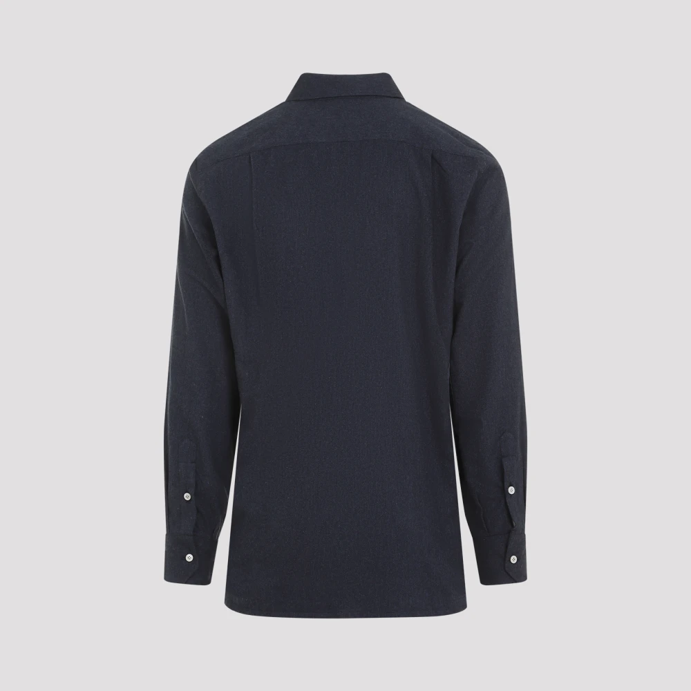Kiton Blauw Katoenen Overhemd Elegante Stijl Blue Heren