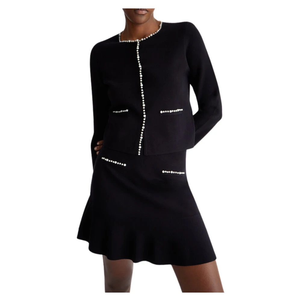 Liu Jo Zwarte Parel Cardigan Sweater Black Dames