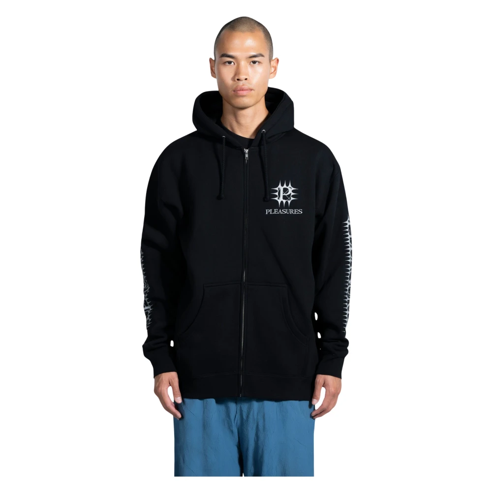 Pleasures Zwarte Spike Rits Hoodie Black Heren