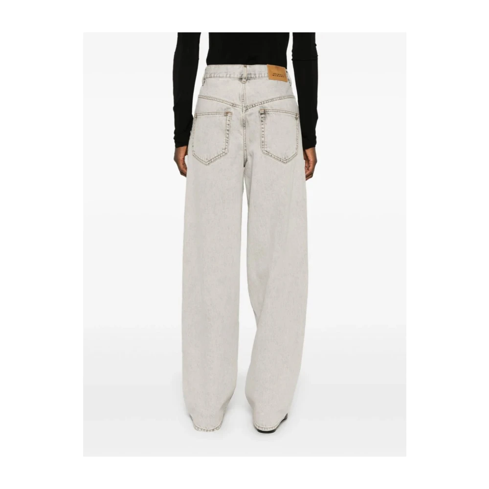 Isabel marant Lichtgrijze Denim Straight Leg Jeans Gray Dames