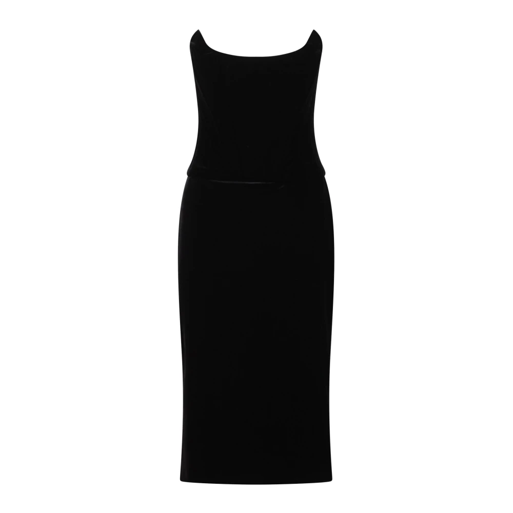 Dolce & Gabbana Strapless knielange jurk Black Dames