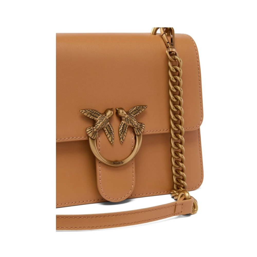 pinko Love Birds Bruine Schoudertas Brown Dames