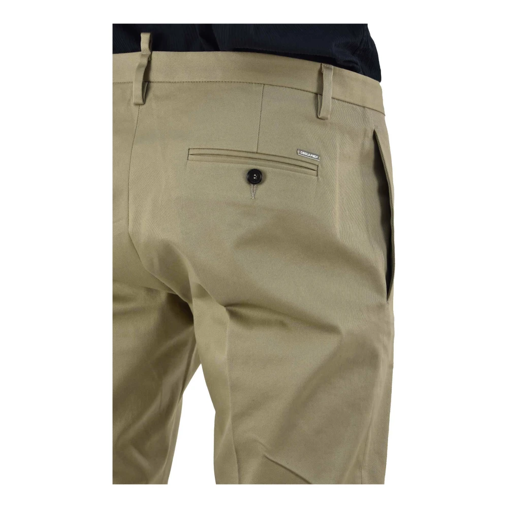 Dsquared2 Beige Katoenen Geknoopte Herenbroek Beige Heren