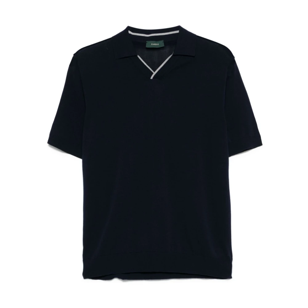 Zanone Blauwe T-shirts en Polos Blue Heren