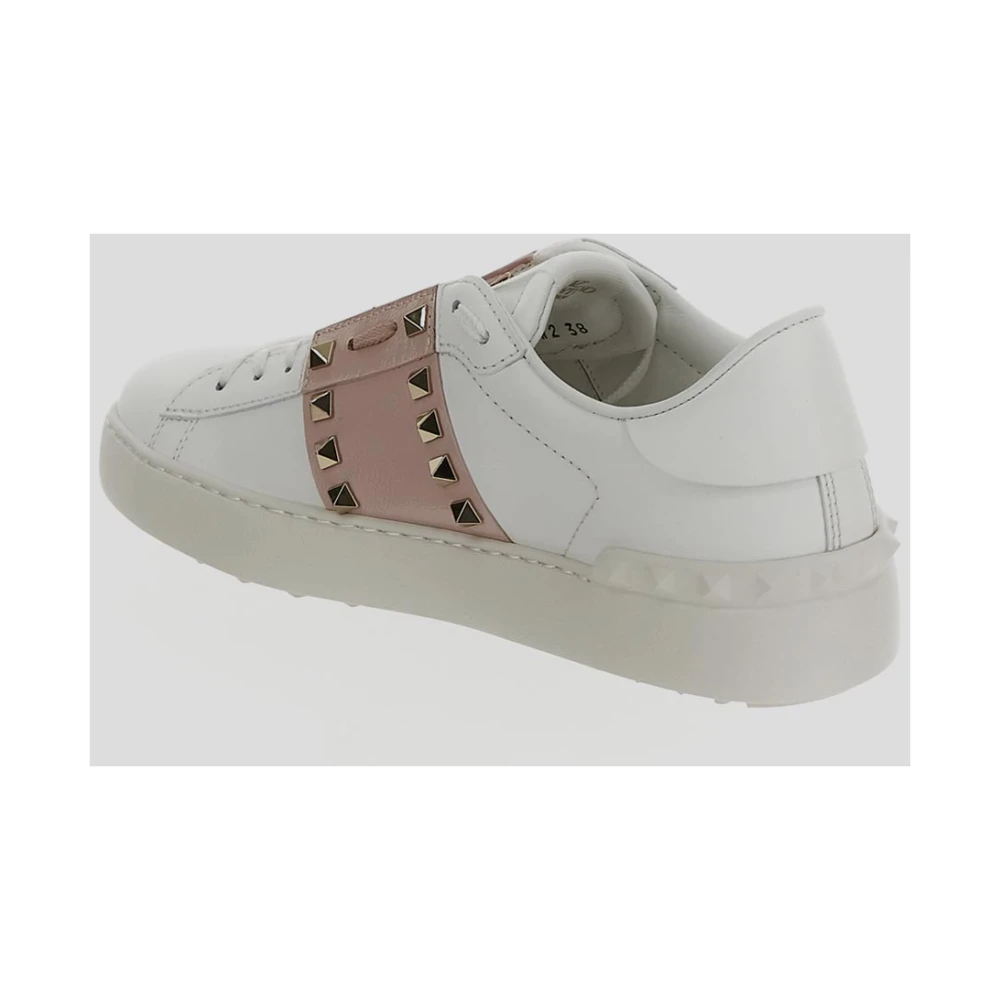 Valentino Garavani Leren Rockstud Untitled Sneaker White Dames