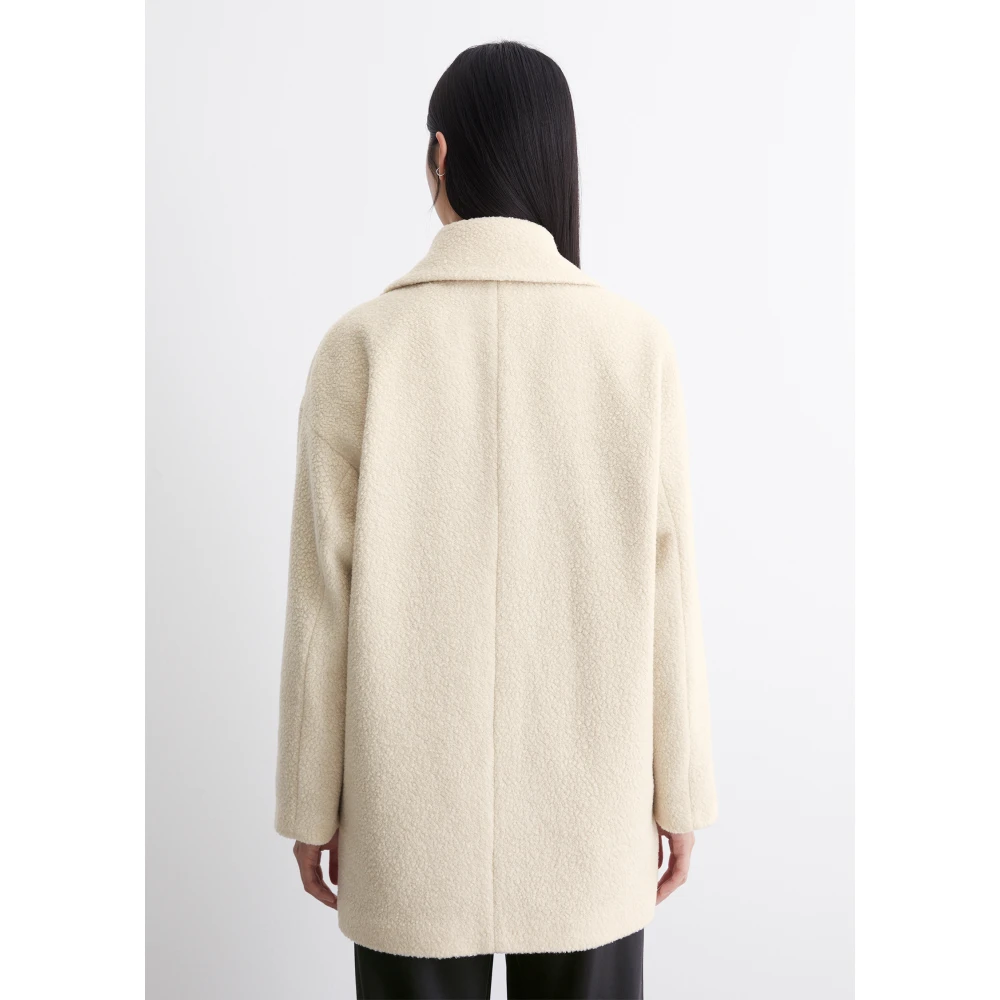 Marc O'Polo Gekrulde wollen jas relaxed Beige Dames