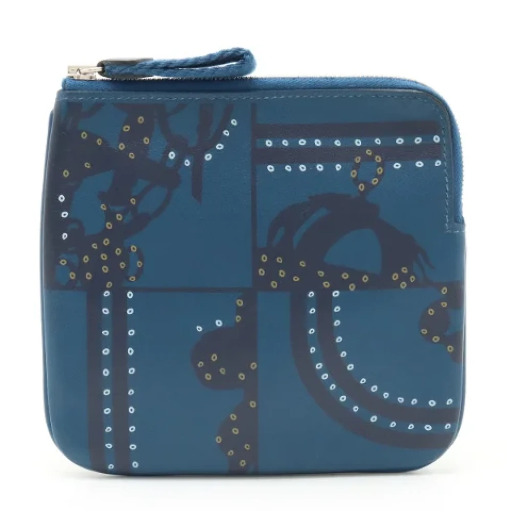 Hermès Vintage Pre-owned Leather pouches Blue Dames