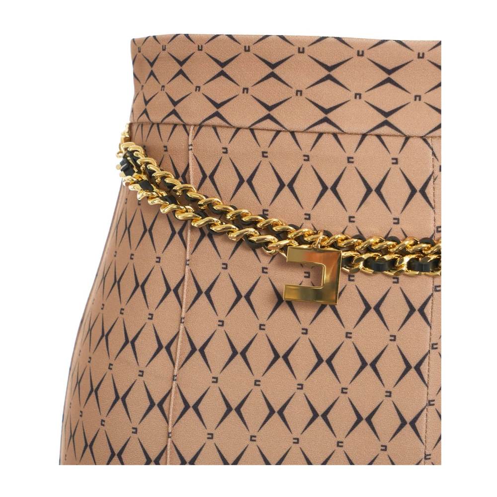 Elisabetta Franchi Bruine Palazzo Broek Damesmode Brown Dames