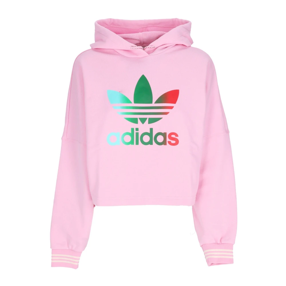 Adidas True Pink Cropped Hoodie Lichtgewicht Sweatshirt Pink Dames