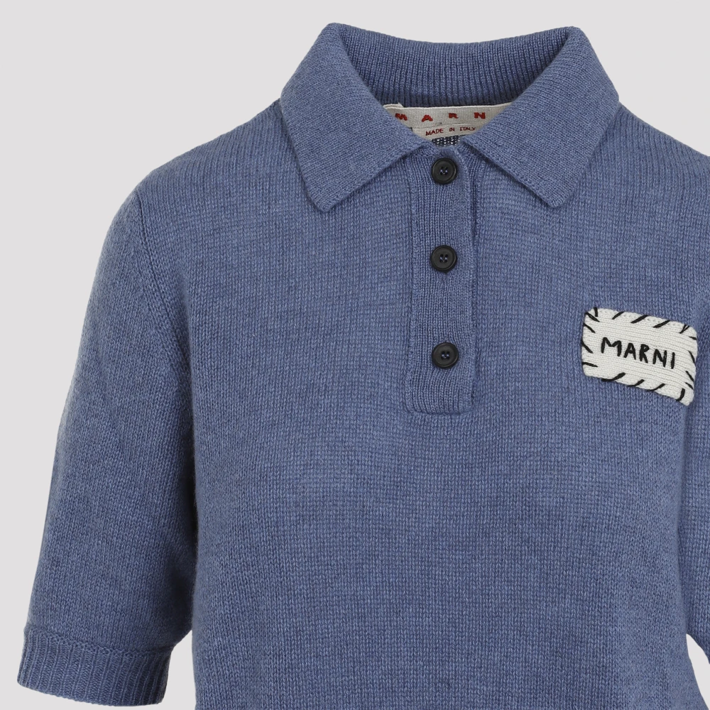 Marni Opal Polo Neck Sweater Blue Dames