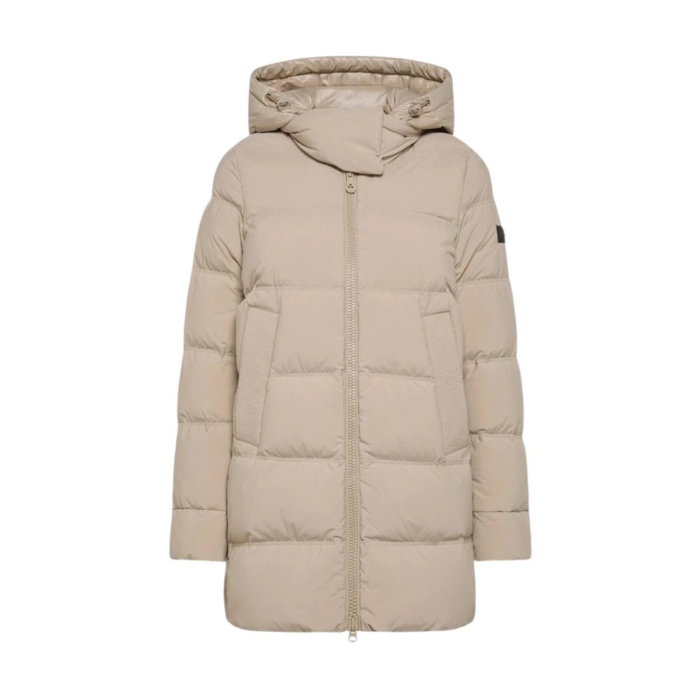 Peuterey Women's Beige Down Coats, Xl, Lightweight Double Fabric Puffer Jacket