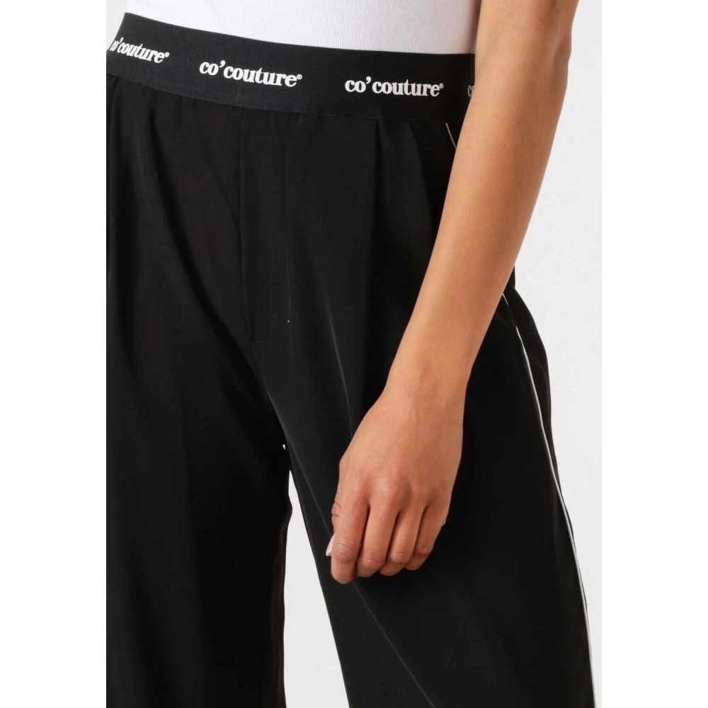 Co'Couture Elegante Logo Piping Broek Black Dames