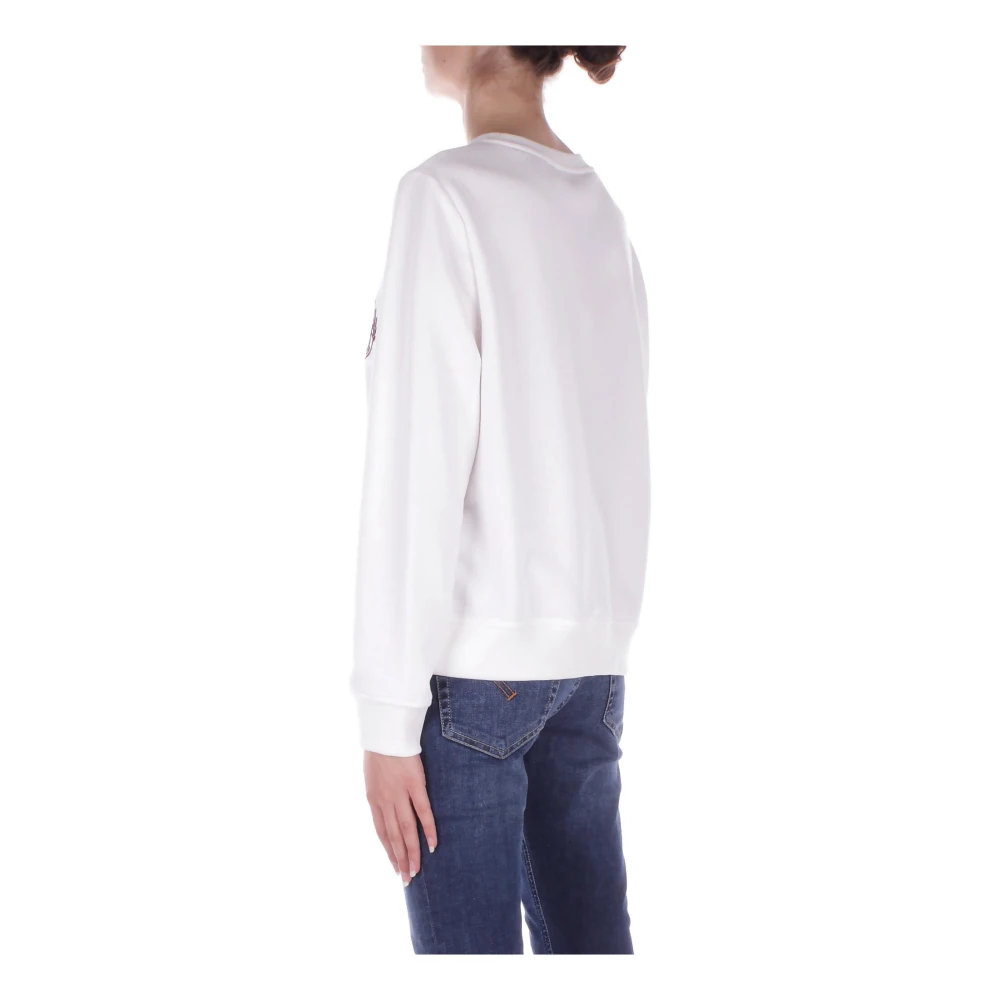 Elisabetta Franchi Ivoor Sweater met Front Logo Beige Dames