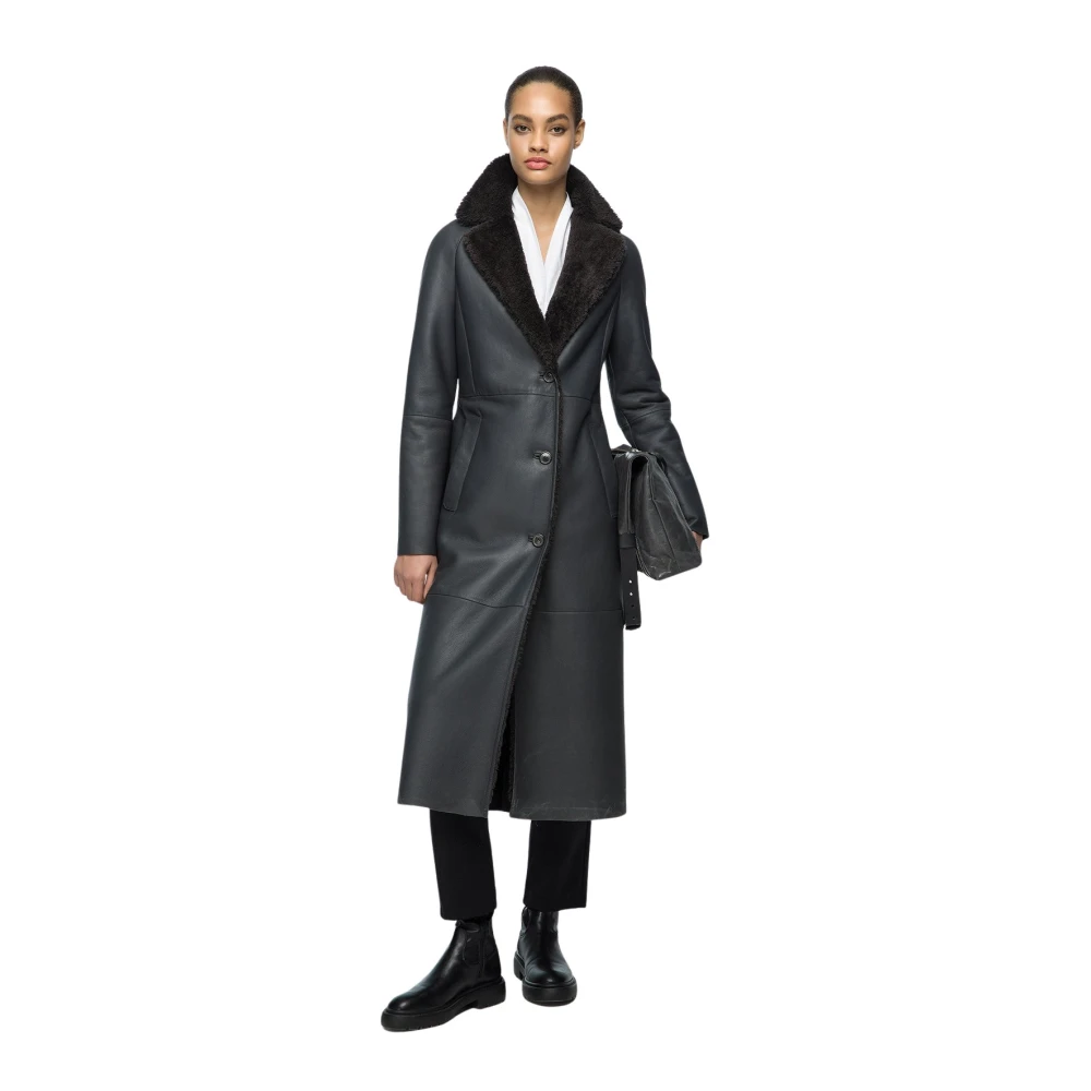 Vespucci by VSP Hailey Antraciet Shearling Jas Gray Dames