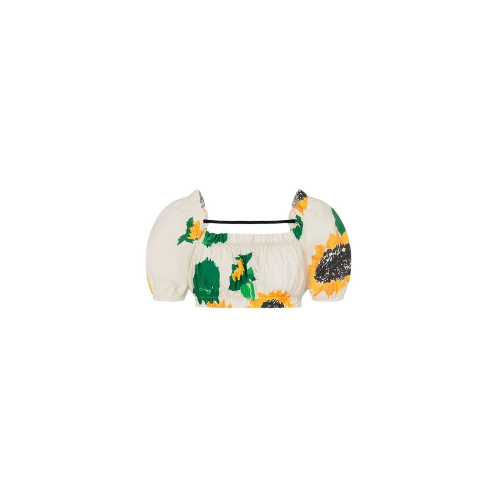 Moschino Women's Printed Cotton Poplin Crop Top