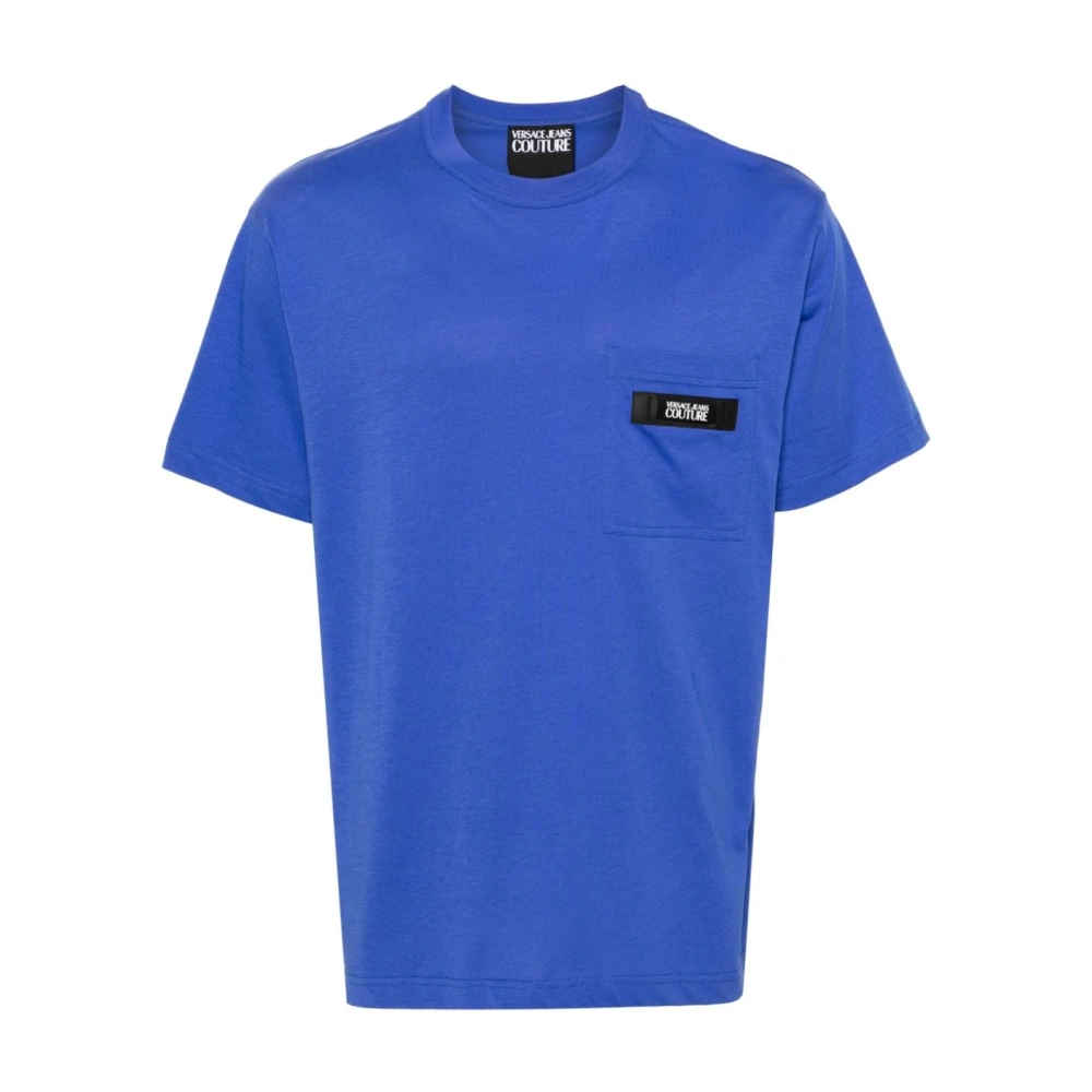 Versace Jeans Couture Blauw T-shirt met Zak en Logo Blue Heren
