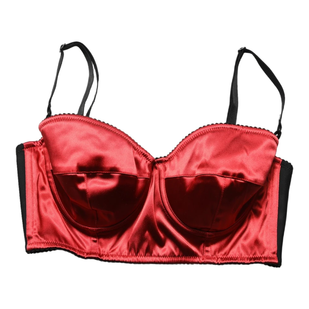 Dolce & Gabbana Red Cropped Bustier Tank - Female - Sleeveless Tops - S - Tops