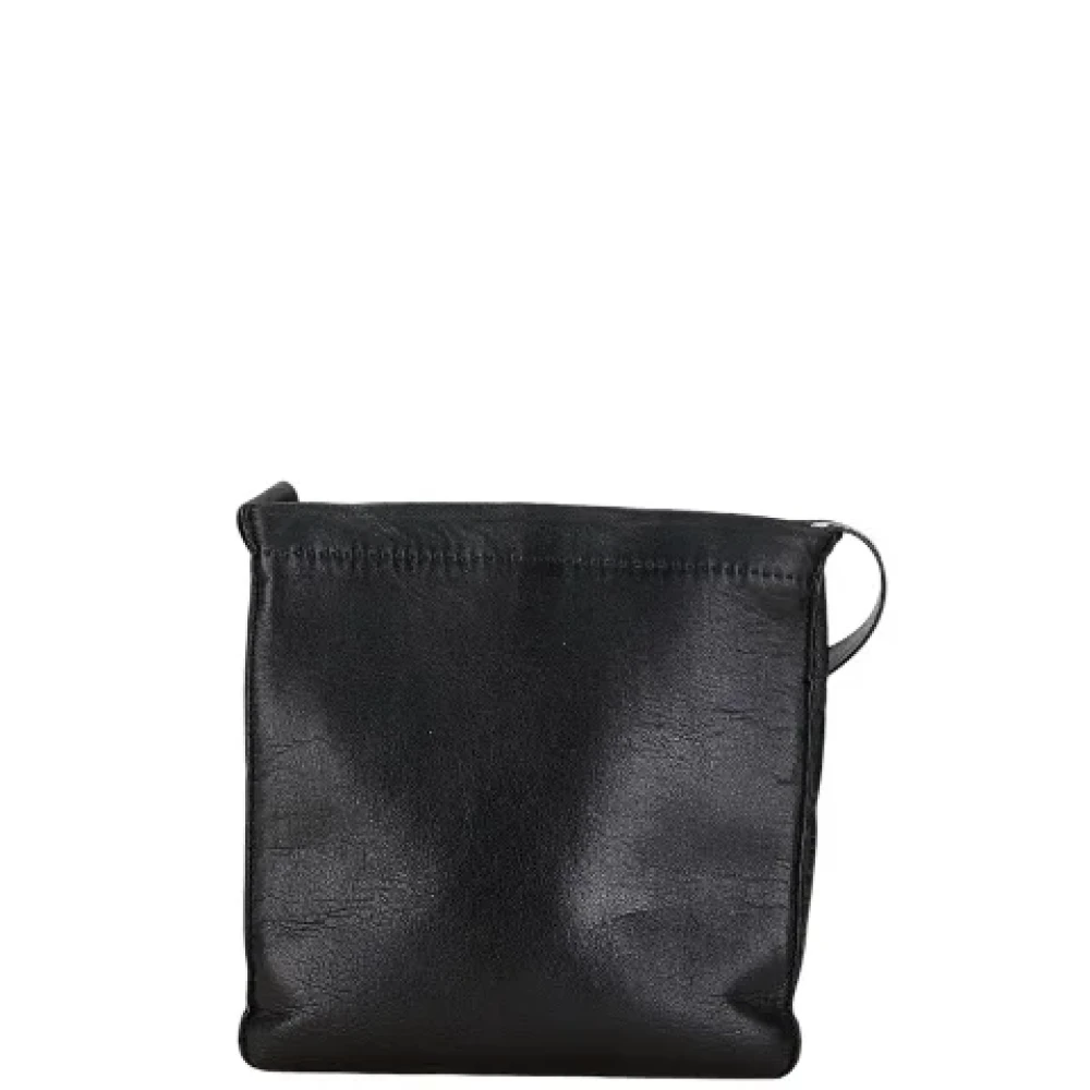 Hermès Vintage Pre-owned Leather crossbody-bags Black Dames