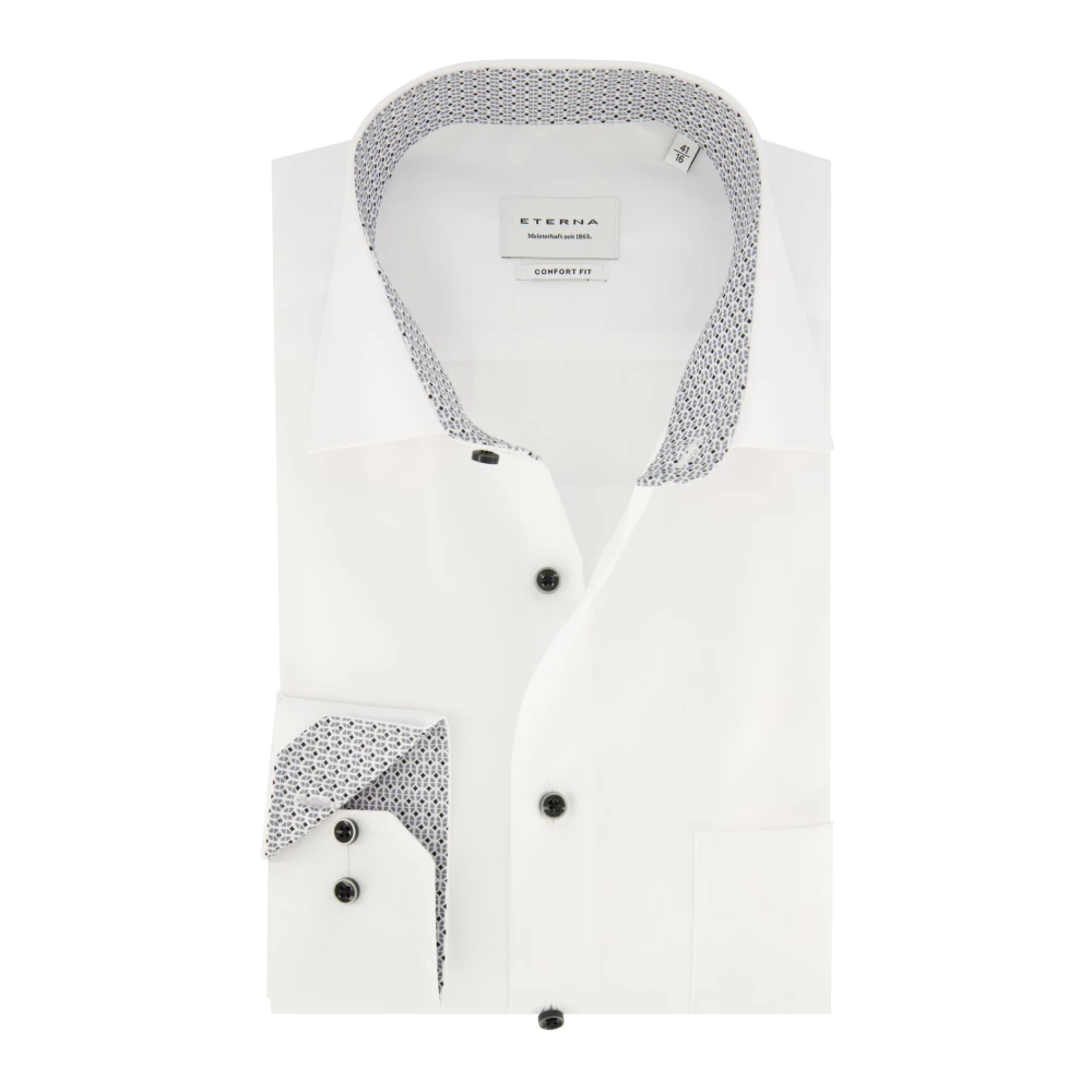 Eterna Wit Zakelijk Overhemd met Widespread Kraag White Heren