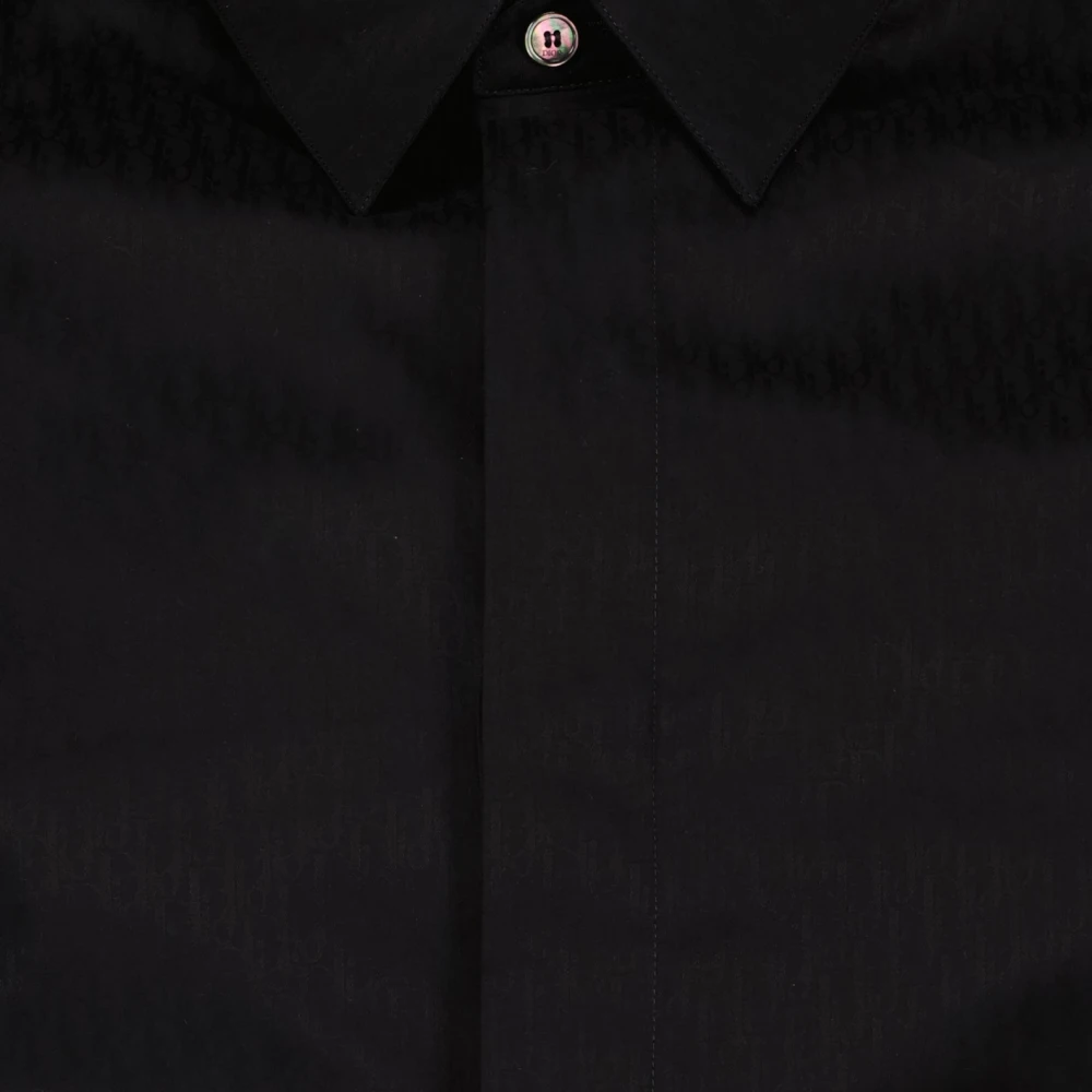 Dior Zwarte Katoenen Klassieke Overhemd Black Heren