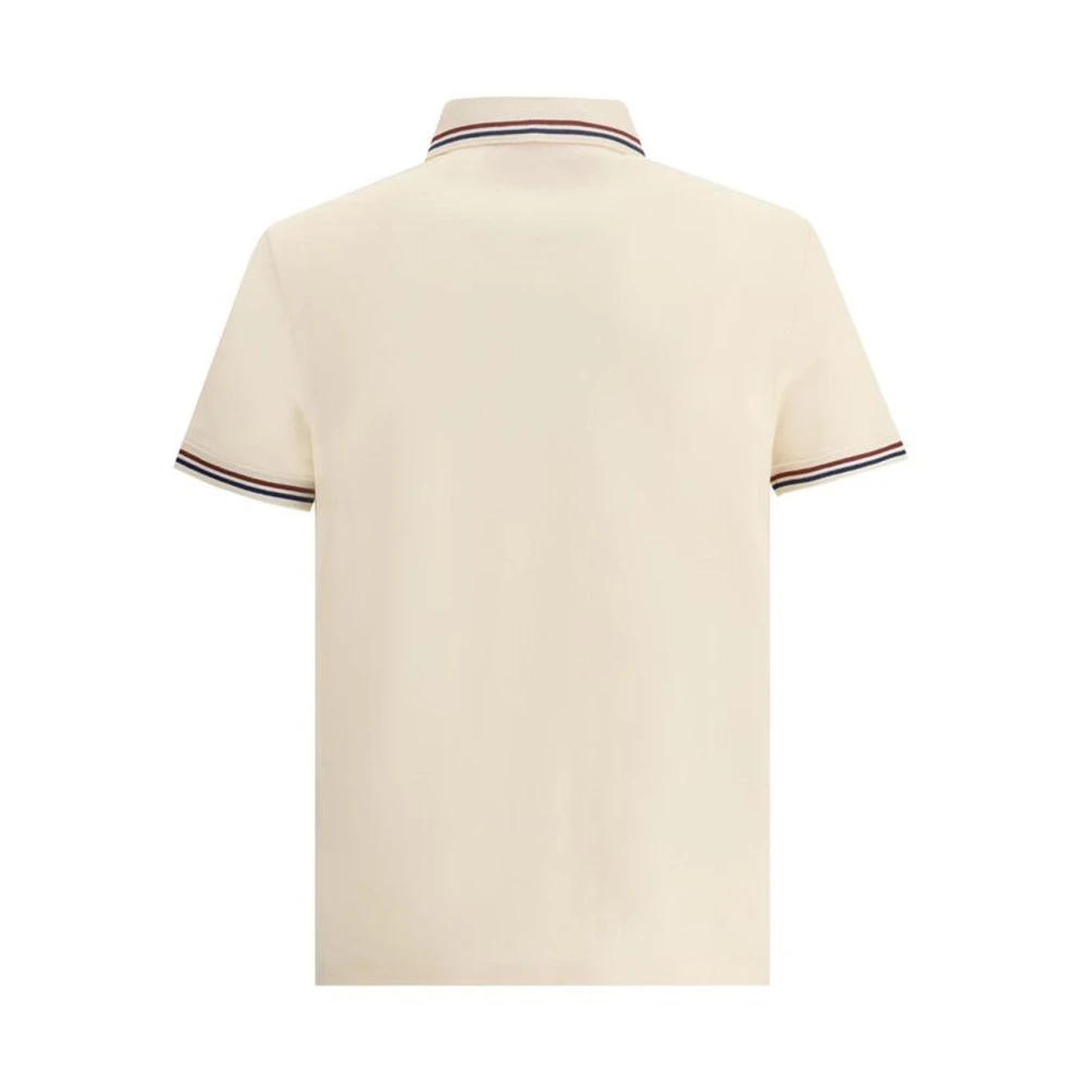 Valentino Polo Shirt met Ribboord Kraag en Zak Beige Heren