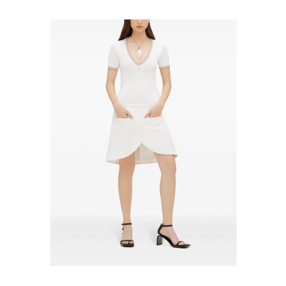 Courrèges Midi Rok met Mini Rok Stijl White Dames