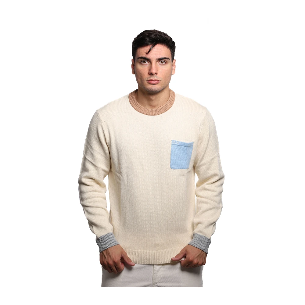 Sun68 Merino Woltrui met Ribdetails White Heren