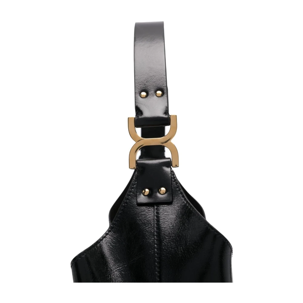 Chloé Zwarte mandtas met gouden details Black Dames