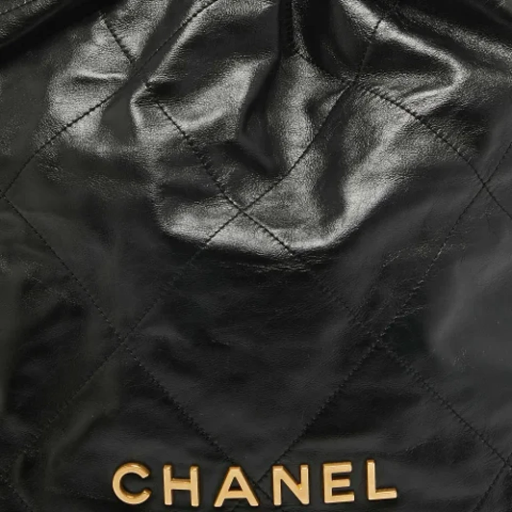 Chanel Vintage Pre-owned Leather backpacks Black Dames