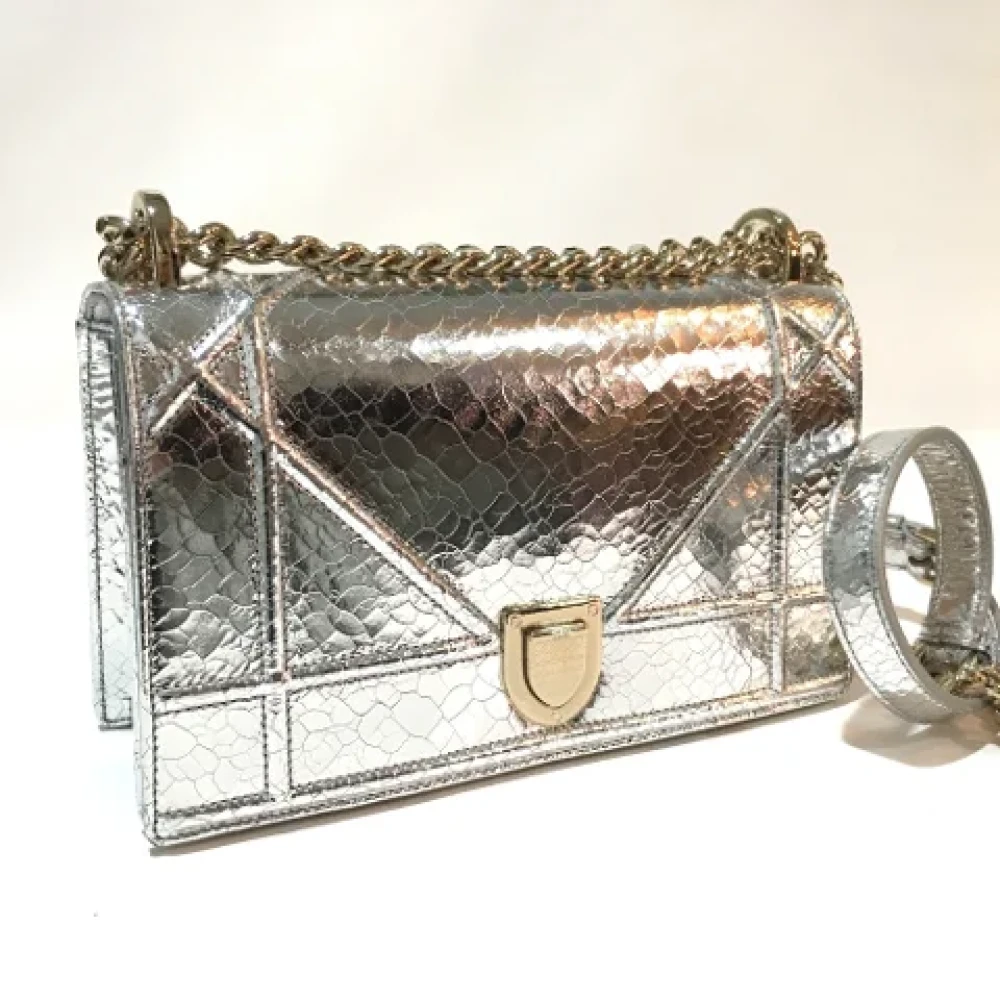 Dior Vintage Pre-owned Leather dior-bags Gray Dames