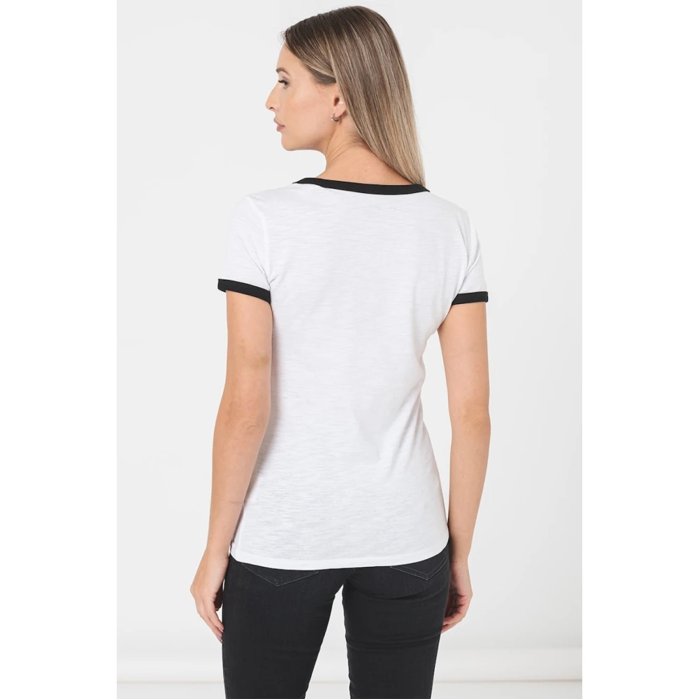 Guess Logo Strass T-Shirt White Dames