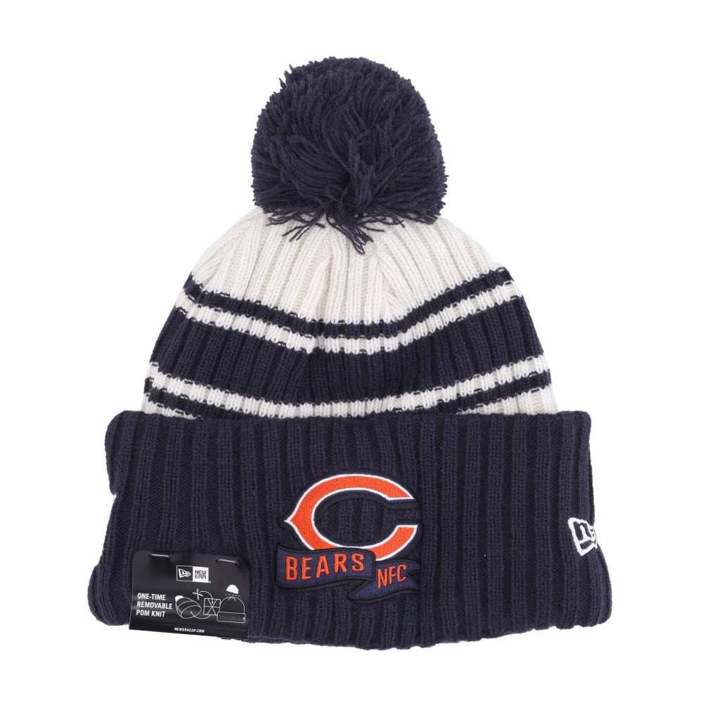 new era Chicago Bears Pom Beanie Hat Black Unisex