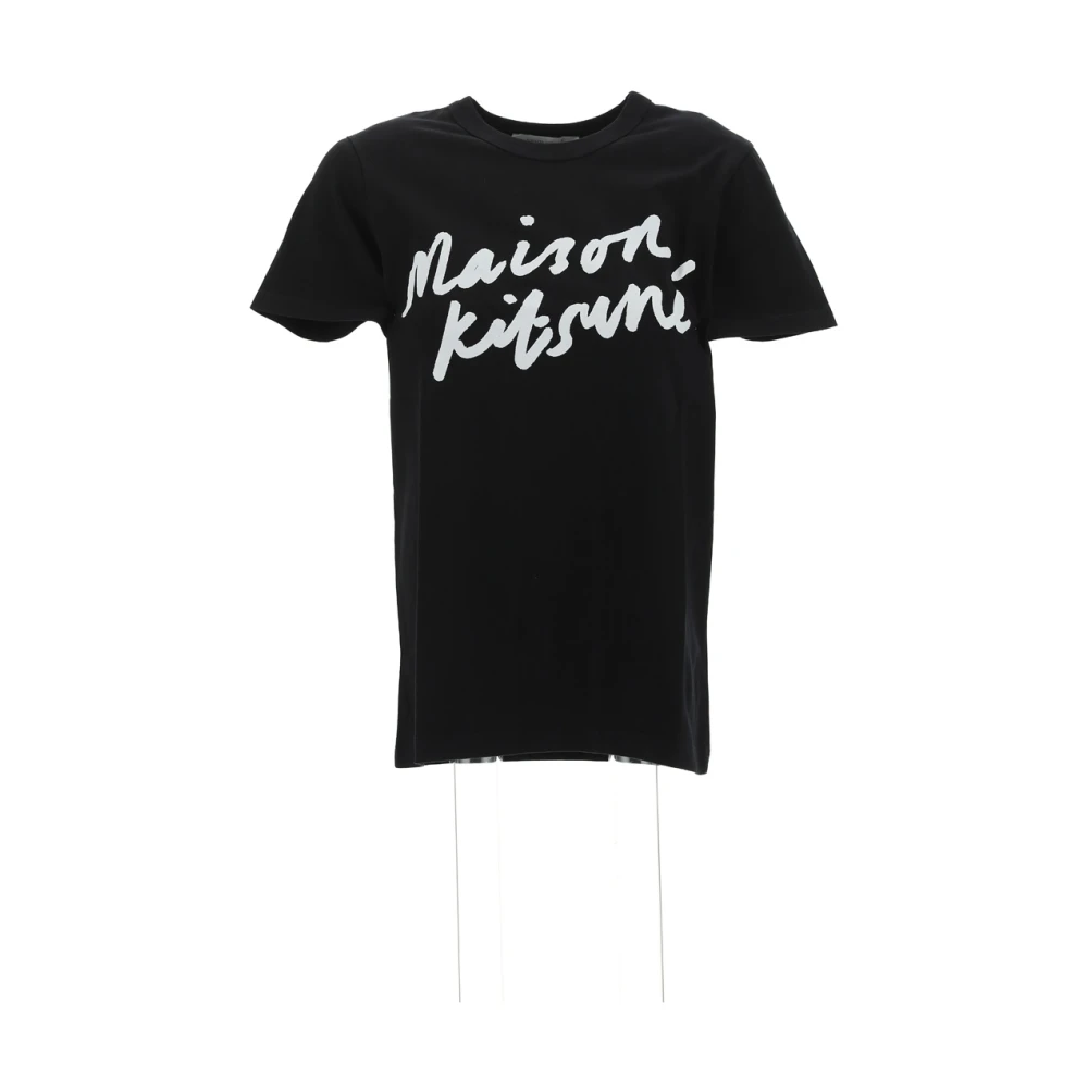 Maison Kitsuné Klassiek Handschrift T-shirt Black Dames
