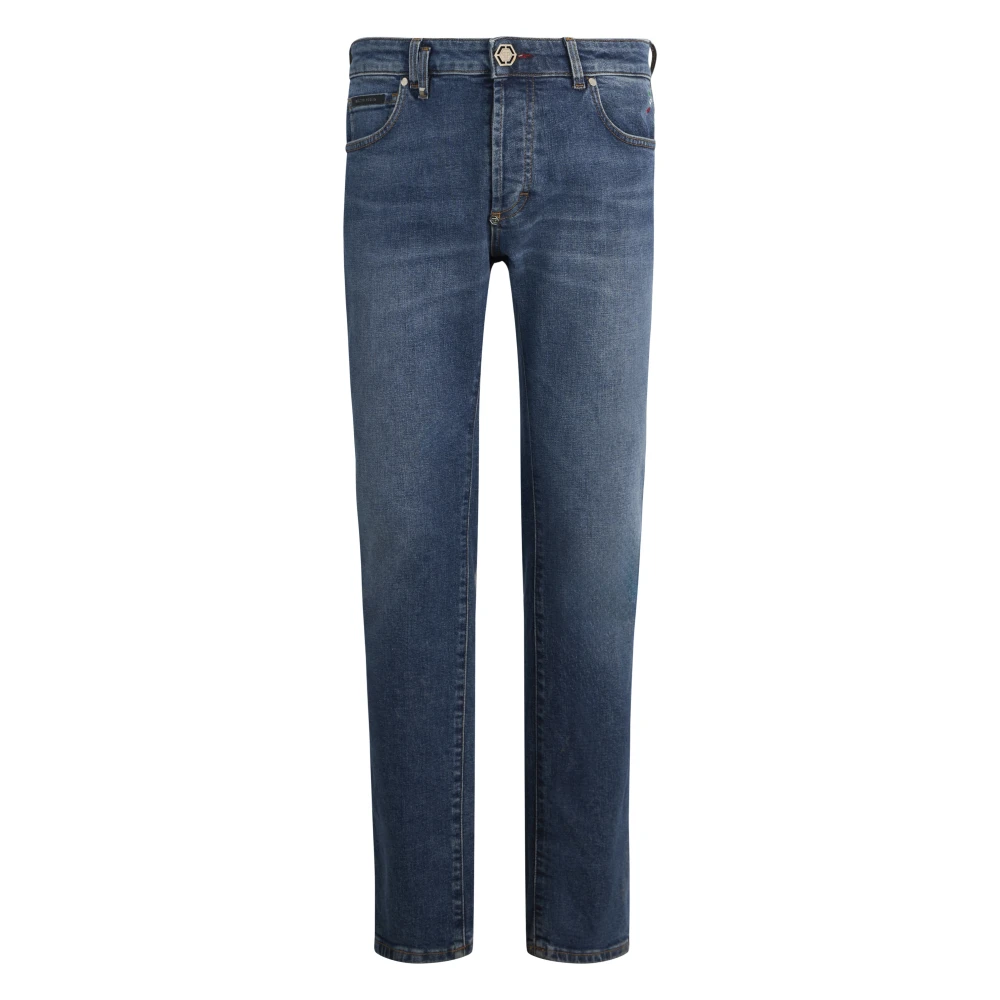 Philipp Plein Men's Blue Super Straight Cut Jeans Basic - Slim Fit Jeans - W34 - Jeans