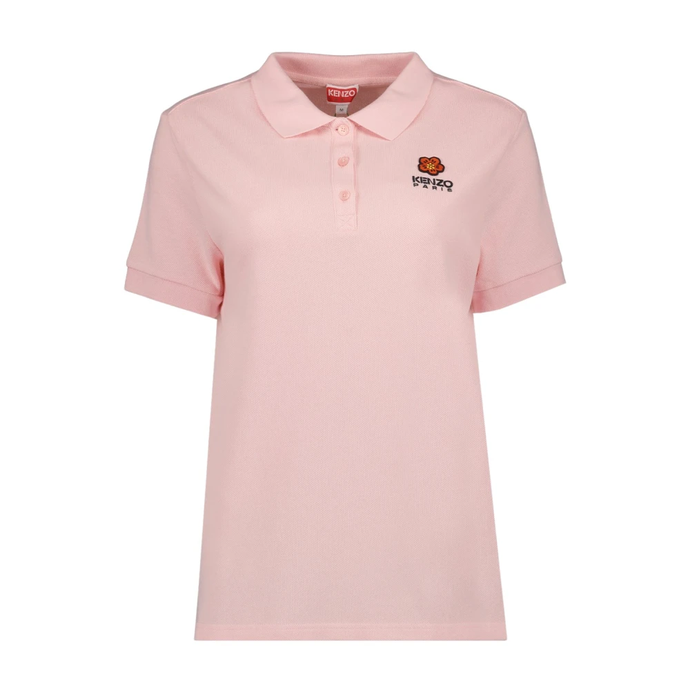 Kenzo Klassiskt Polo Shirt med Boke Flower Broderi Pink, Dam