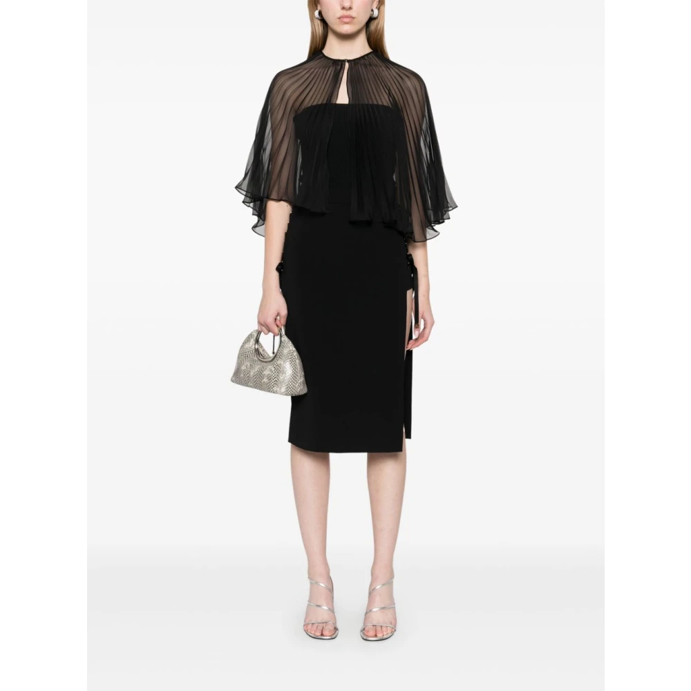 Elisabetta Franchi Zwarte Rok met Zijsplitten Black Dames