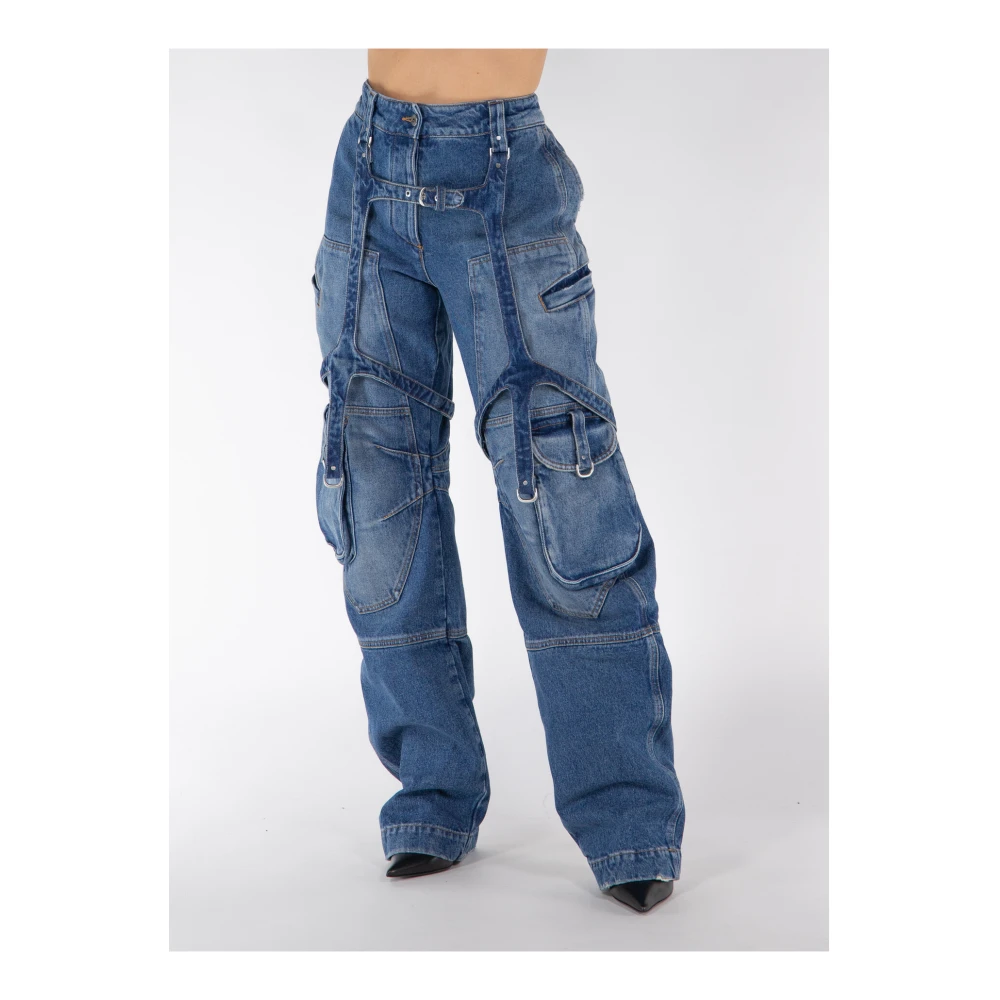 Off White Cargo Jeans Blue Dames
