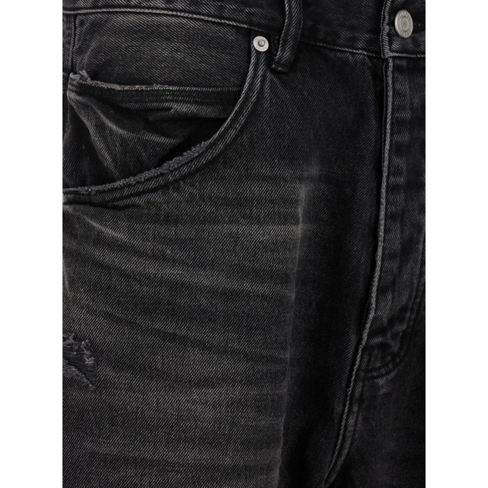 Purple Brand Gescheurde Zwarte Jeans met Logopatch Black Heren
