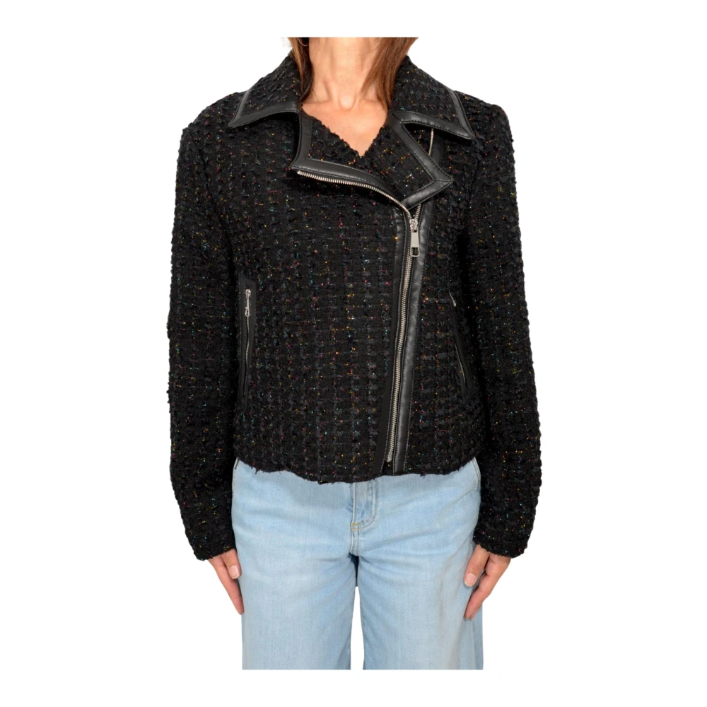 Tweed and leather on sale jacket