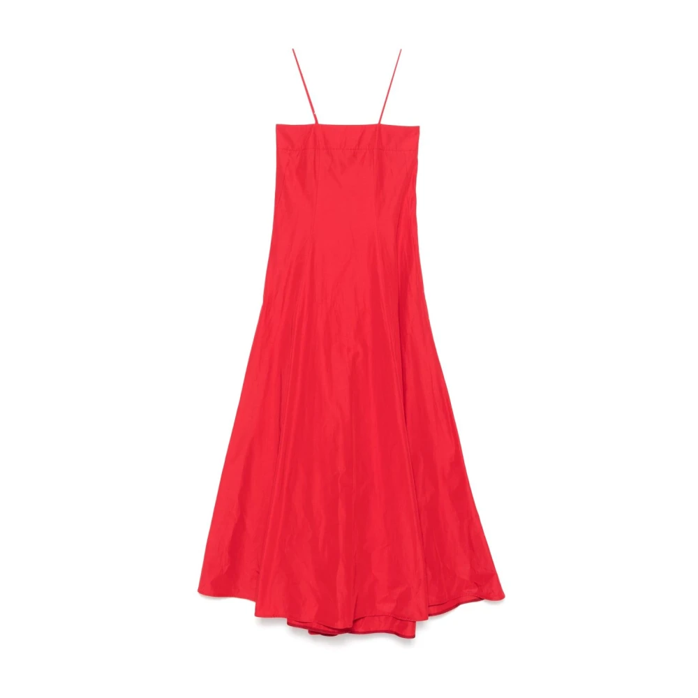 Forte Rode Vierkante Hals Vloerlengte Jurk Red Dames