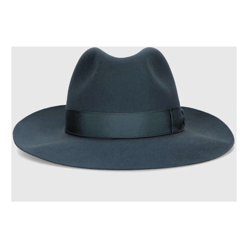 Borsalino Vilt Breedgerande Hoed Blue Heren