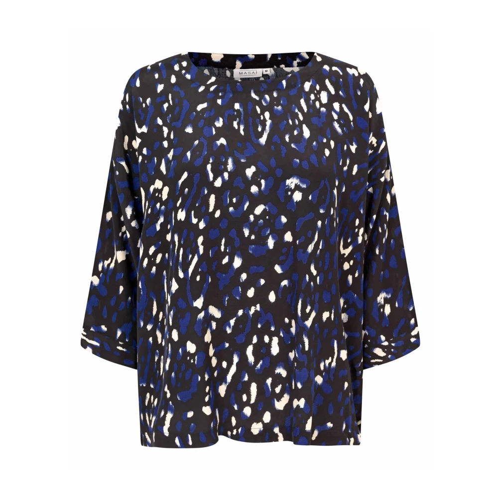 Masai Blauwe Middeleeuwse Top met Wijde Mouwen Blue Dames