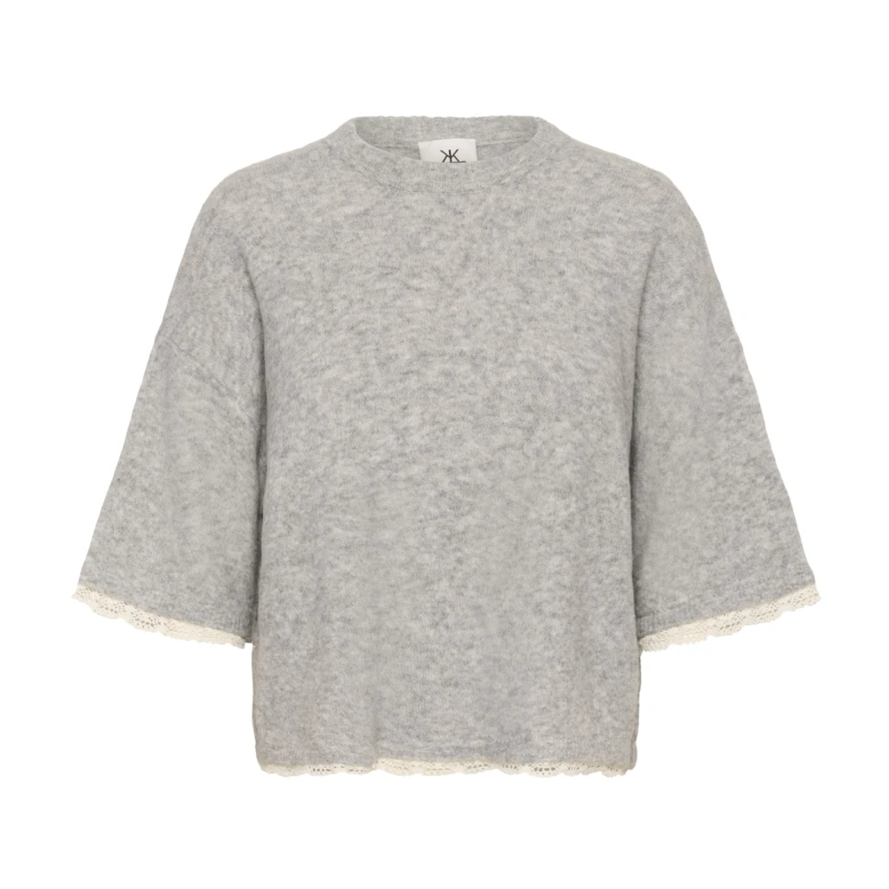 Karen By Simonsen Women's Gray Round-Neck Knitwear, Xs, Round-Neck Knitwear